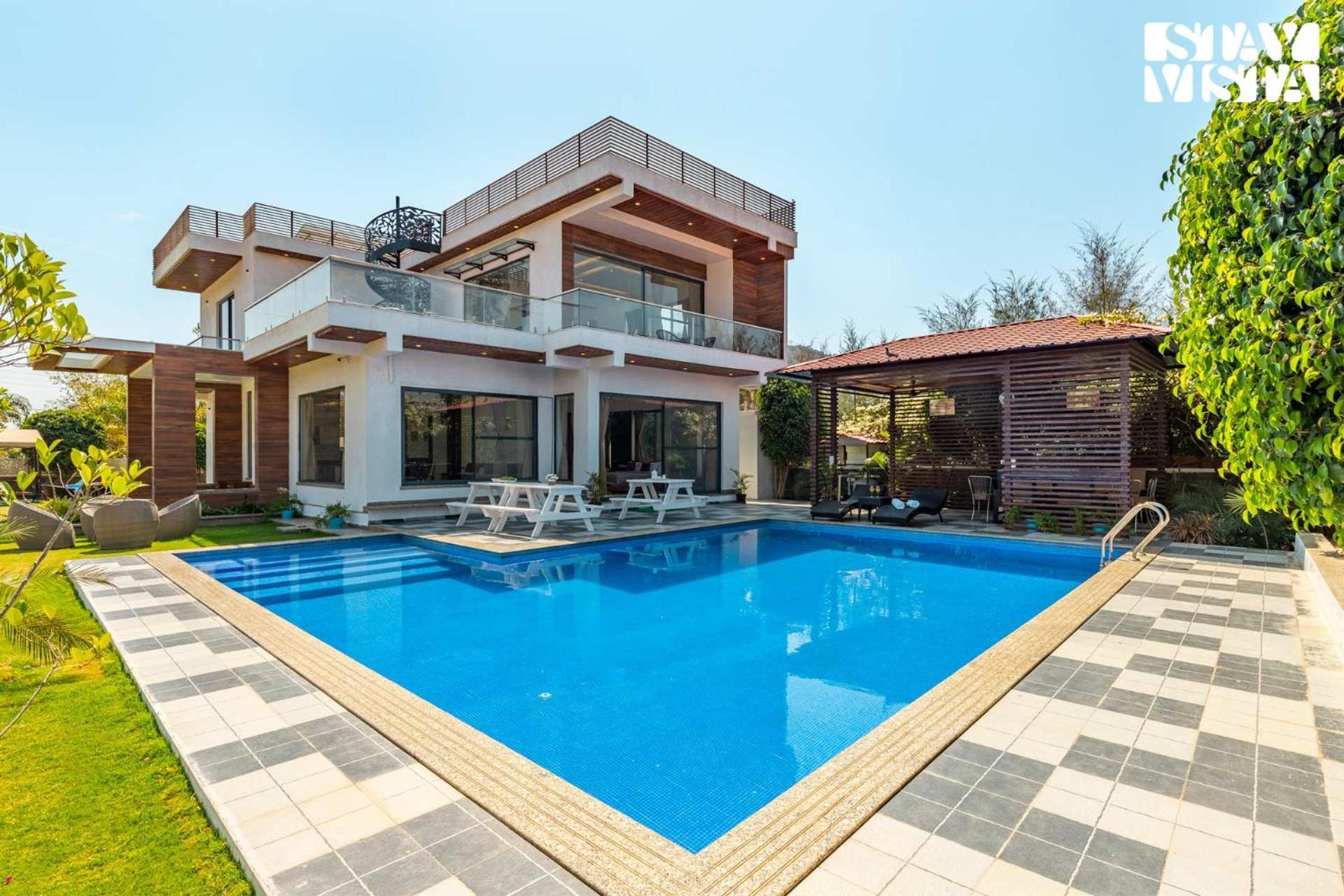 Stayvista'S Bella Dream - Mountain-View With Outdoor Pool, Lawn Featuring A Gazebo & Indoor Games Udaipur Exterior photo